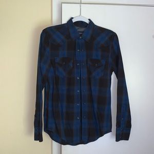 American Eagle Black and Blue Flannel